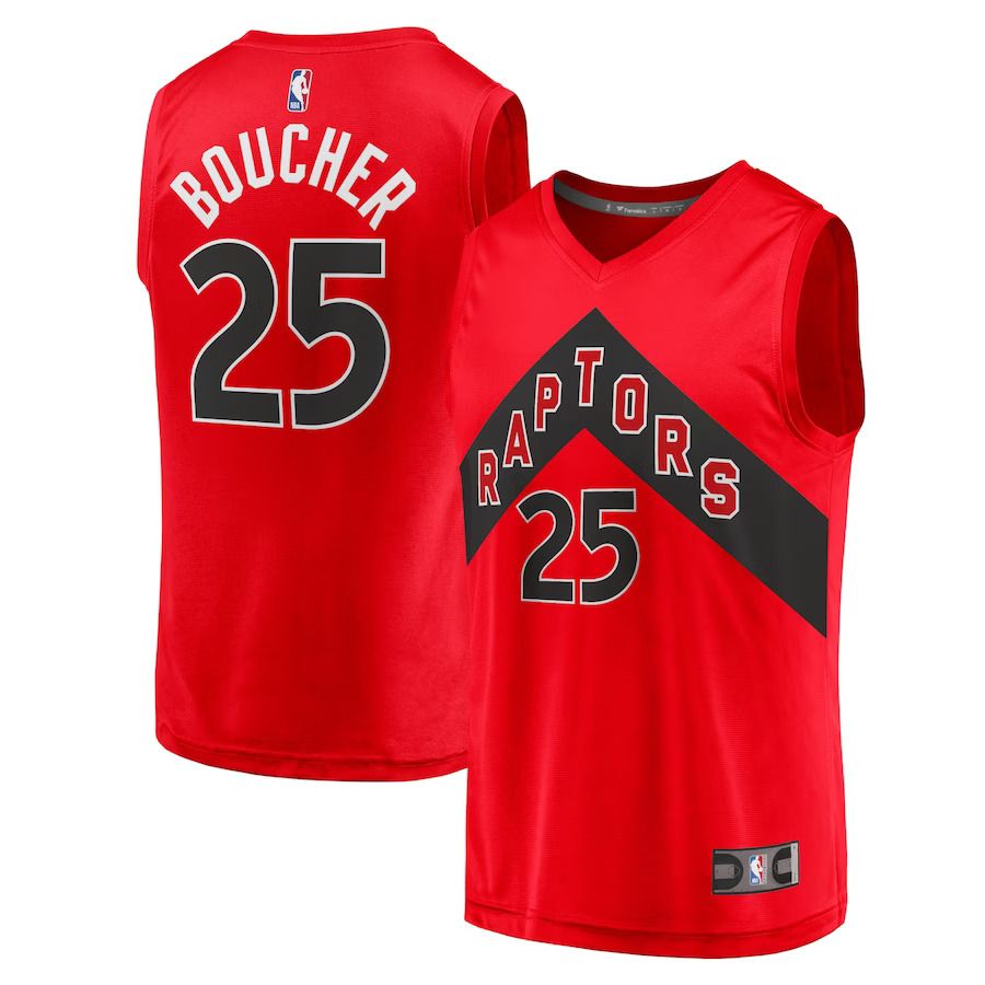 Men Toronto Raptors #25 Chris Boucher Fanatics Branded Red Fast Break Replica NBA Jersey